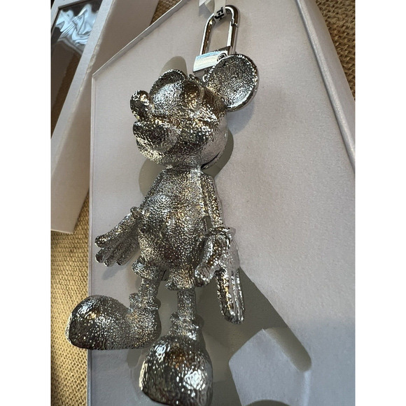 Disney X Baublebar Silver Mickey Mouse Bag Charm Keychain-Rare/HTF - Picture 3 of 8